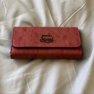 ⭐️-MAROON FAUX LEATHER CAT WALLET-